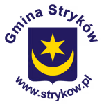 Herb Gminy Stryków z półksiężycem i gwiazdą