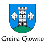 Herb Gminy Głowno z wieżą i liliami